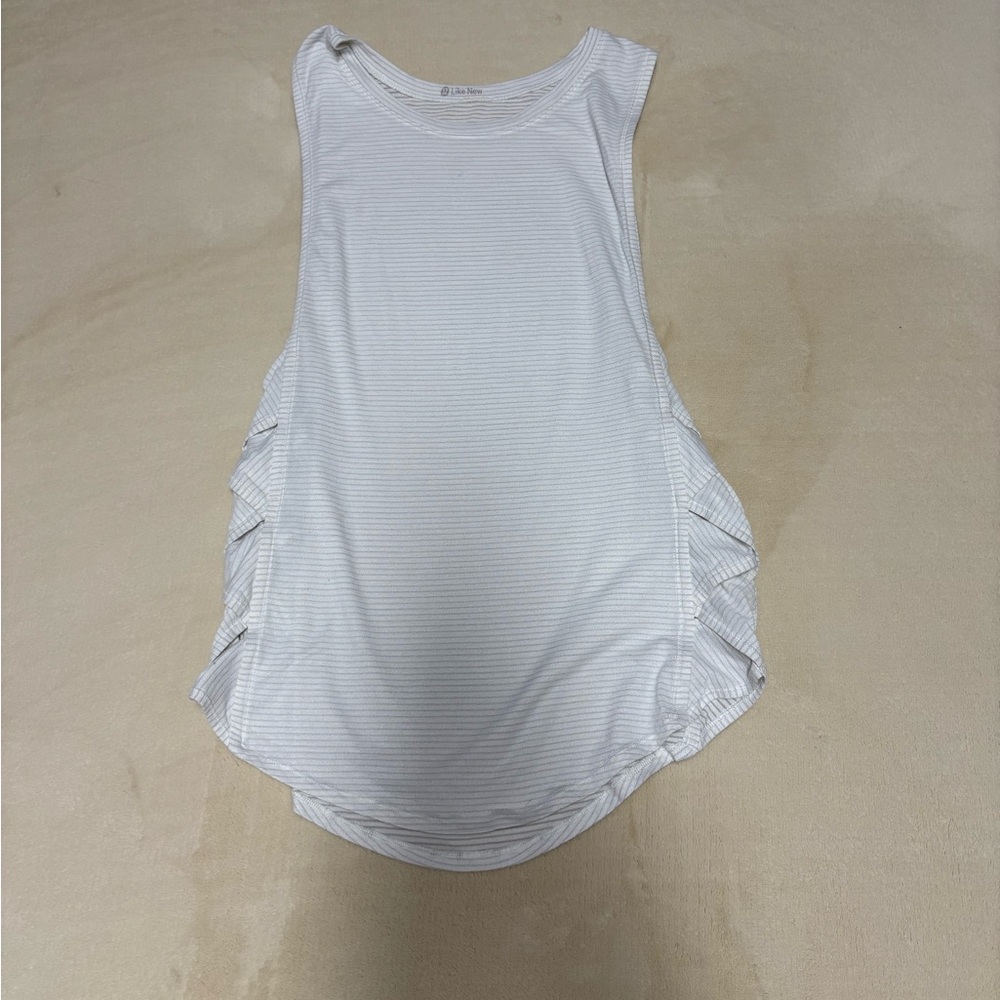 White Striped Sleeveless Top